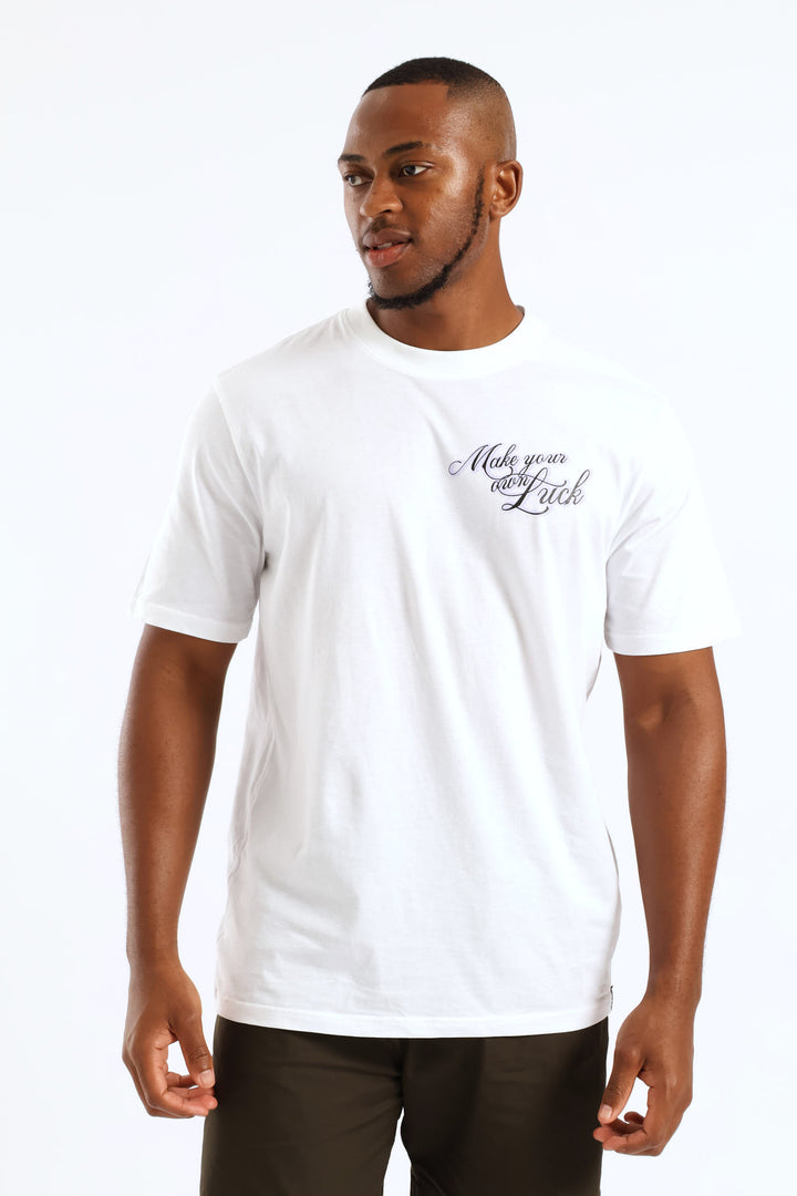 Cards Front & Back Print Tee - White