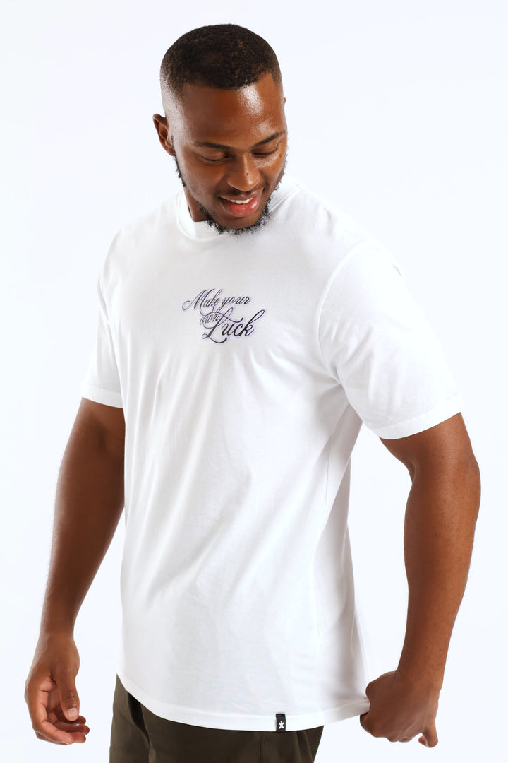 Cards Front & Back Print Tee - White
