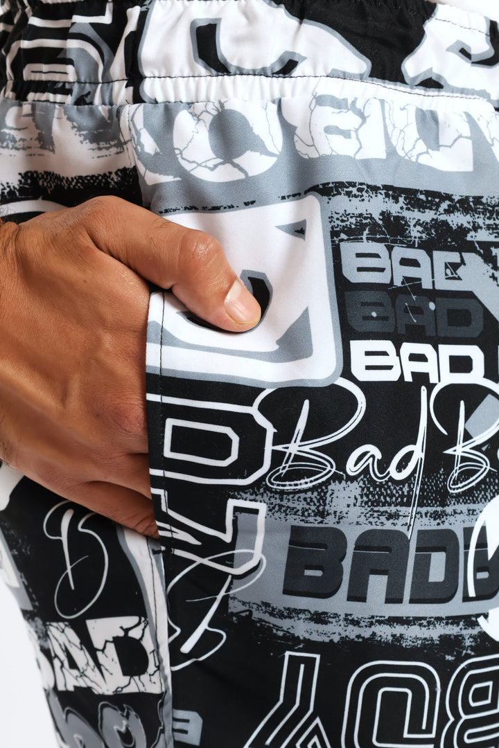 Printed Boardshort - Black