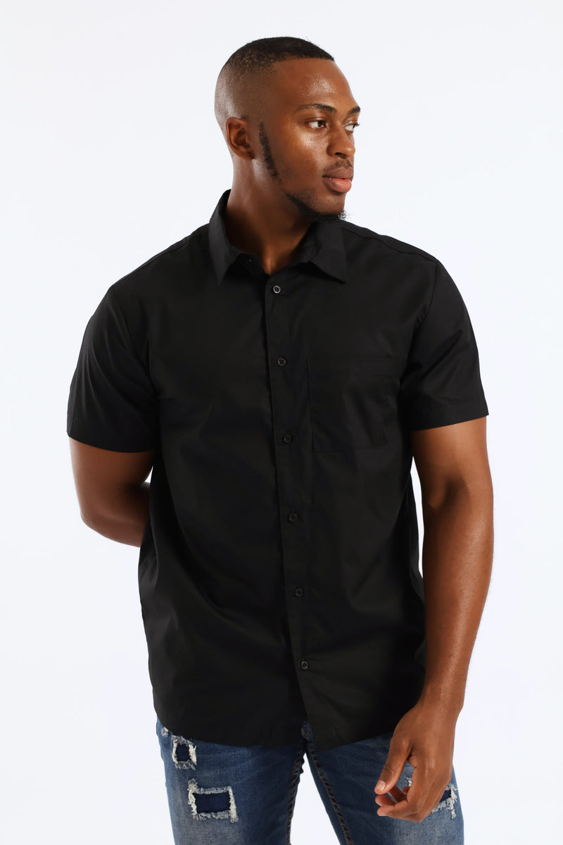 Plain Cotton Shirt - Black