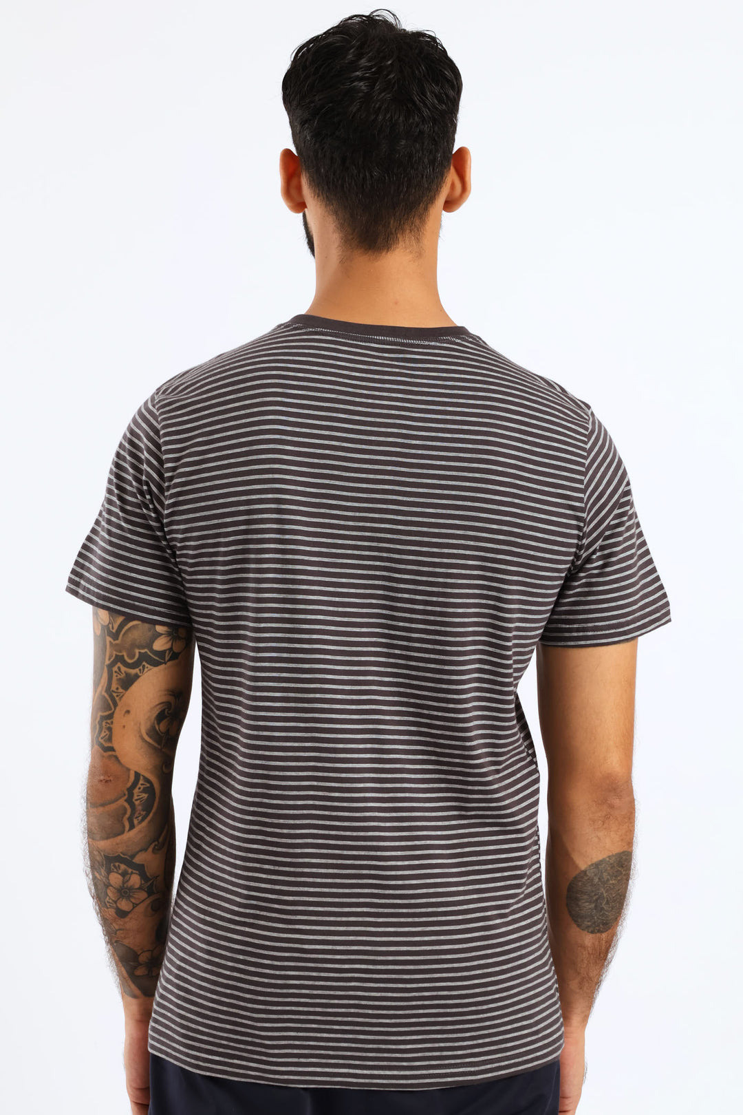 Feather Stripe Henley Top - Cream/Charcoal