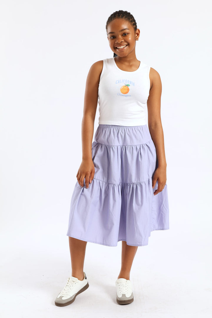 Girls Cali Orange Vest - White