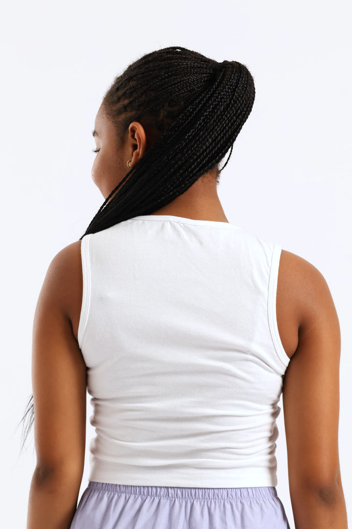 Girls Cali Orange Vest - White