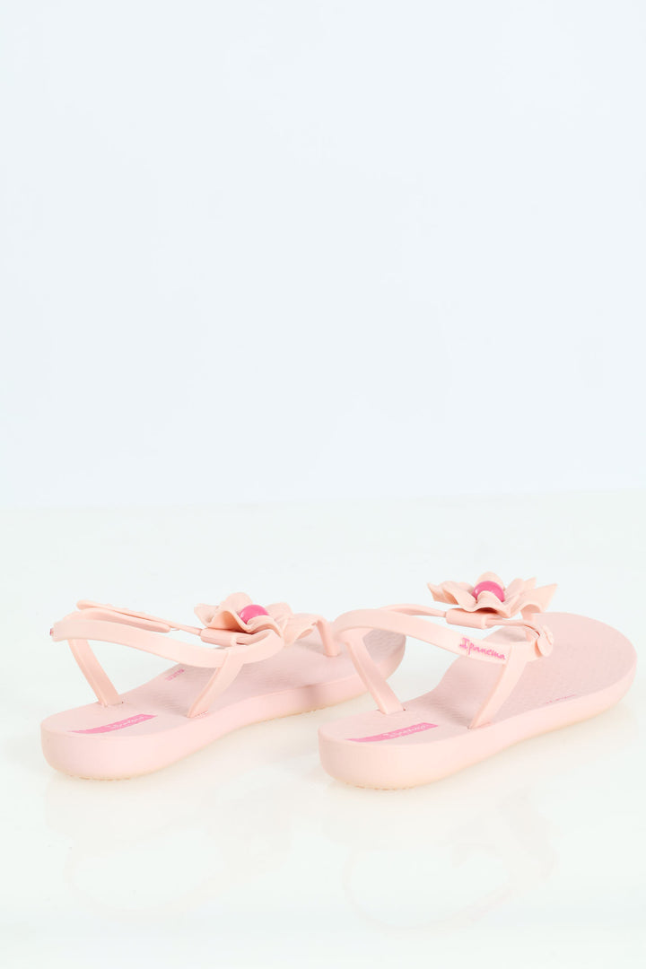 Girls Ipanema Flower Thong Sandal - Pink