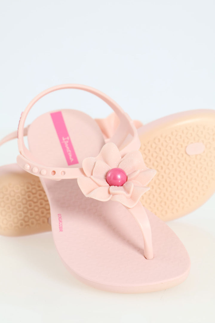 Girls Ipanema Flower Thong Sandal - Pink
