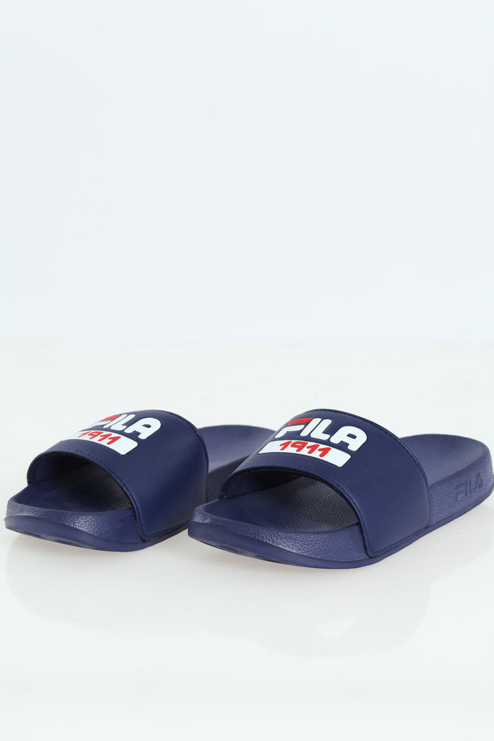 Boys Italy Slide - Navy/Red