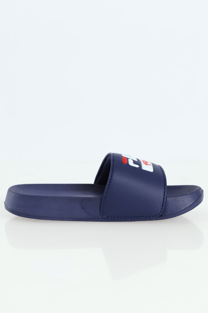 Boys Italy Slide - Navy/Red