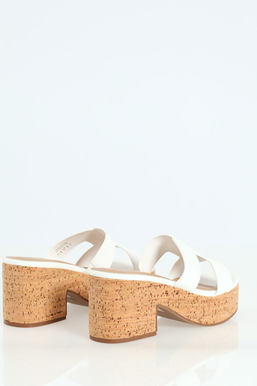 Halerria Push In Cork Mid Heel - White