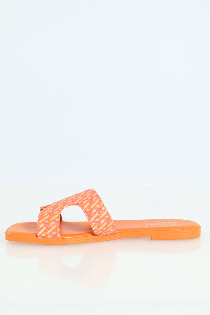 Haylee Push In Chunky Strap Sandal - Orange
