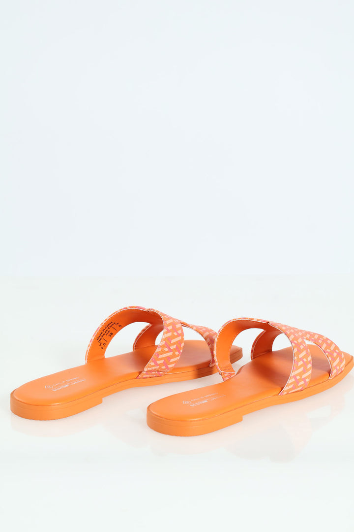 Haylee Push In Chunky Strap Sandal - Orange
