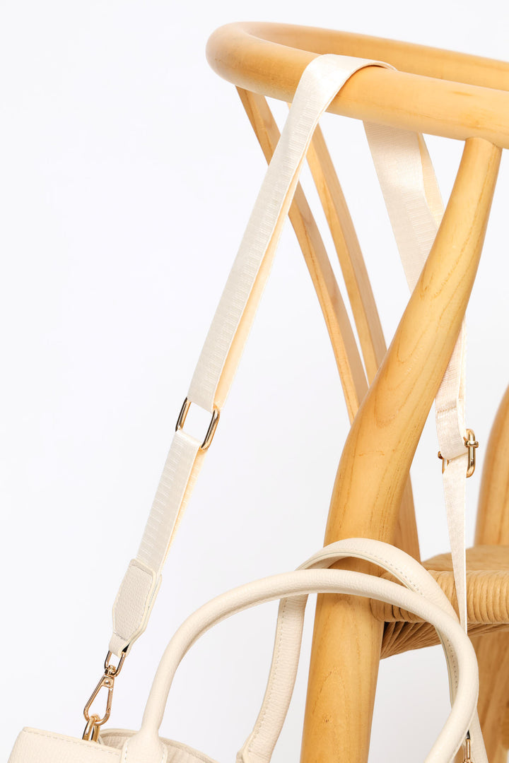 Multi Compartment Panel Tote Bag - Cream