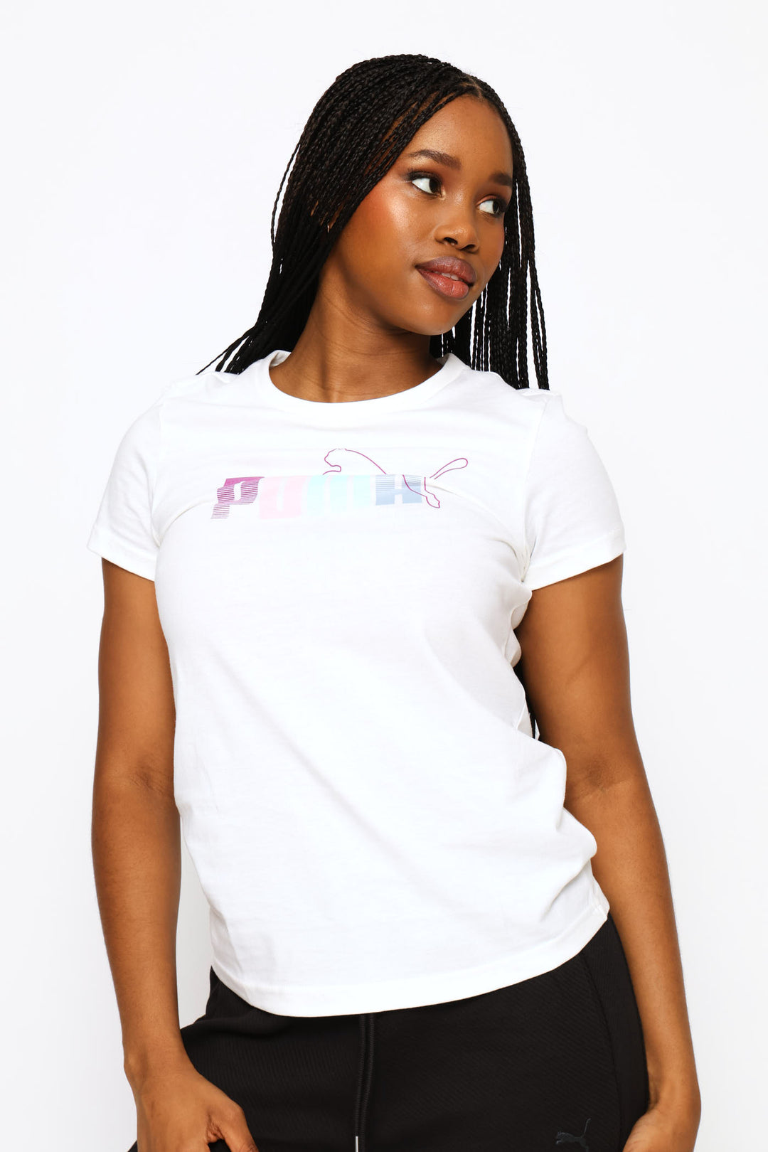 Graphic Stacked Tee - White