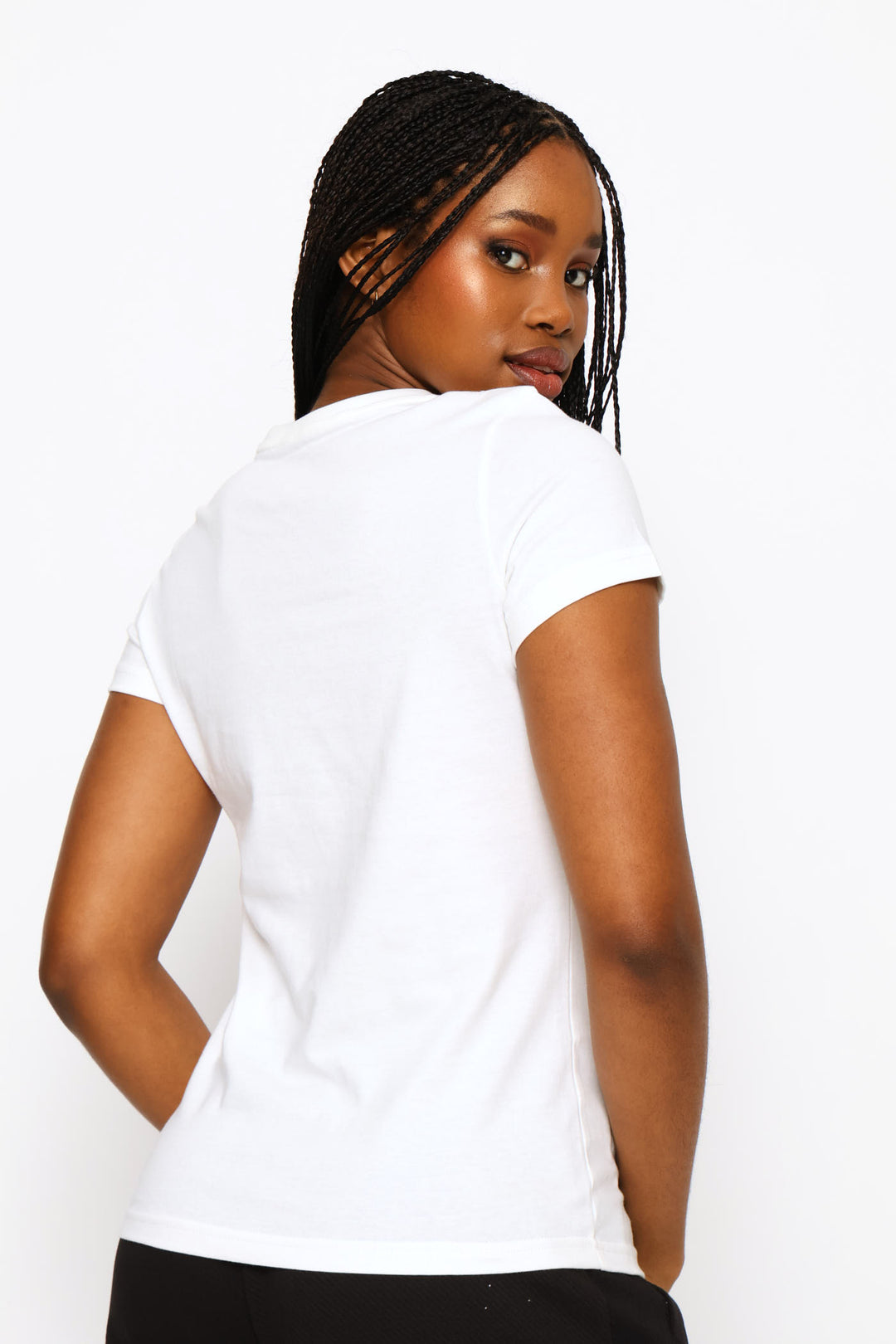 Graphic Stacked Tee - White