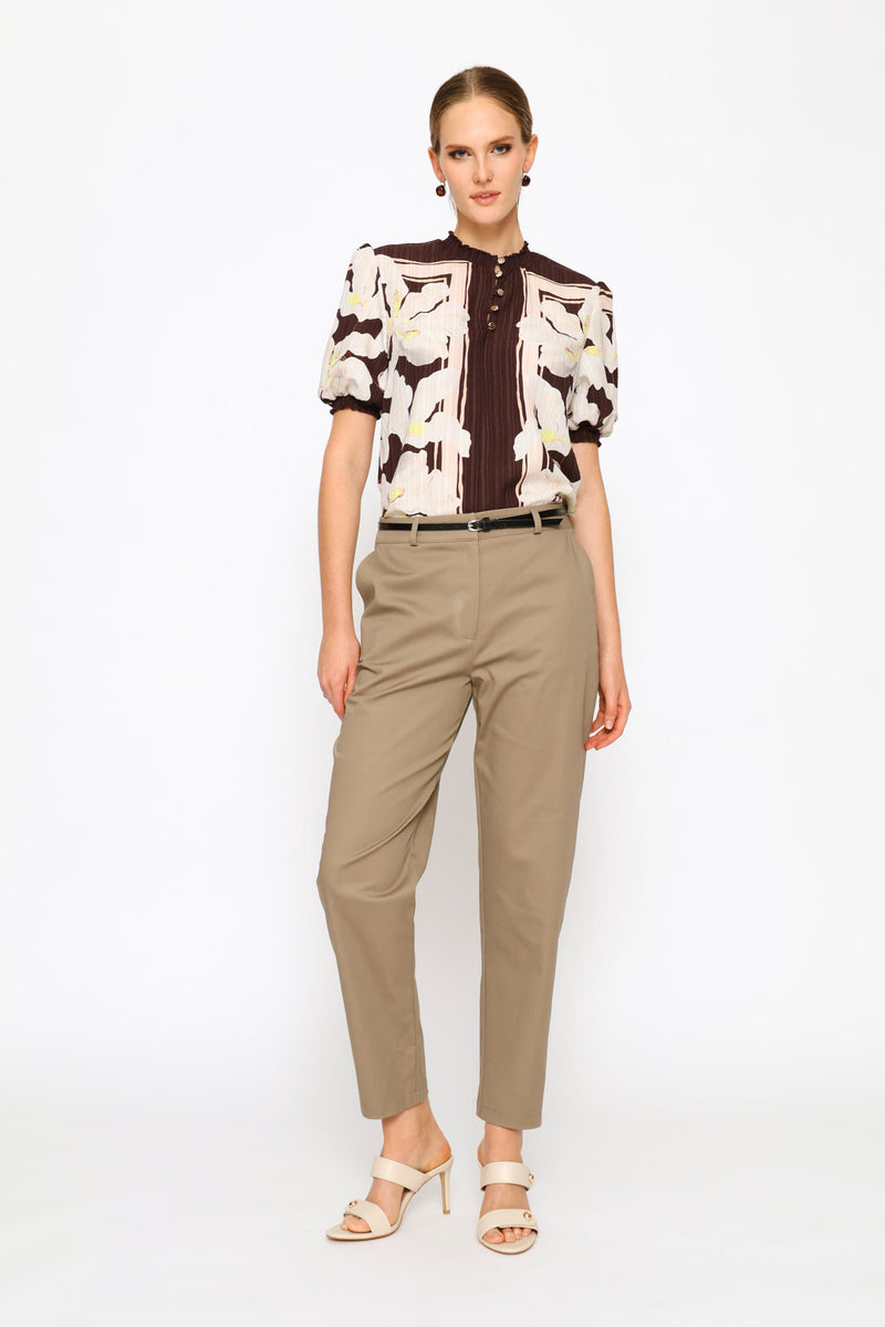 Chino Belted Pant - Stone