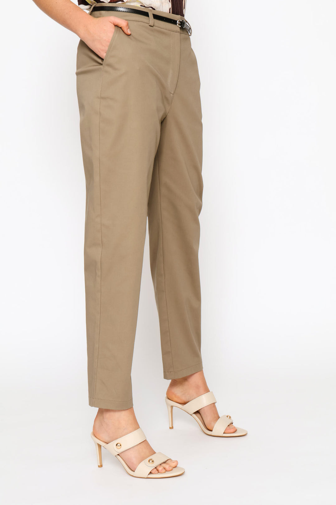 Chino Belted Pant - Stone