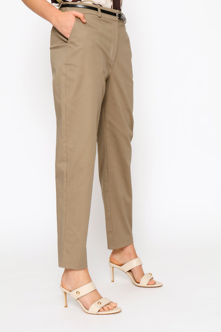 Chino Belted Pant - Stone