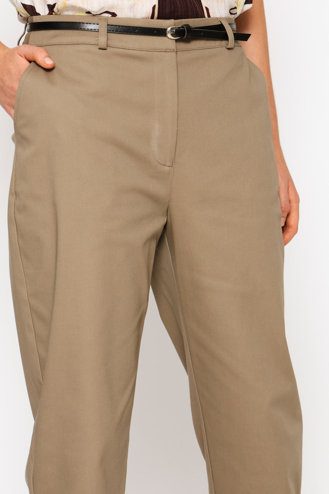 Chino Belted Pant - Stone