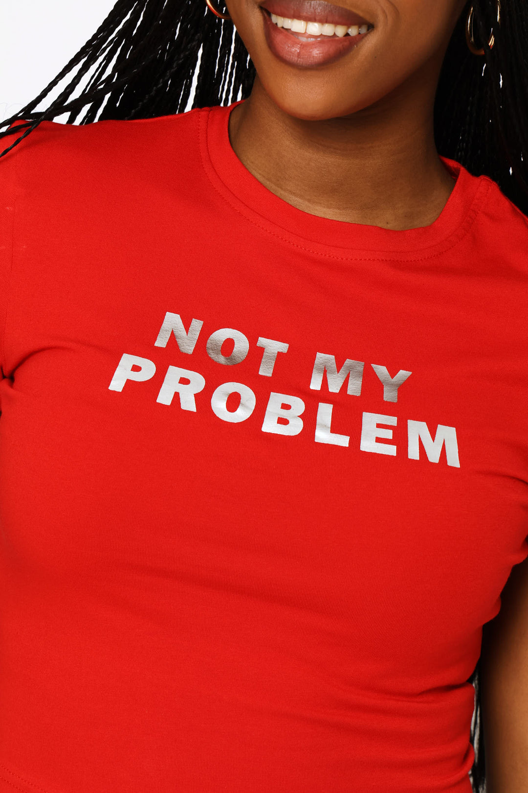 Not My Problem Baby Tee - Red