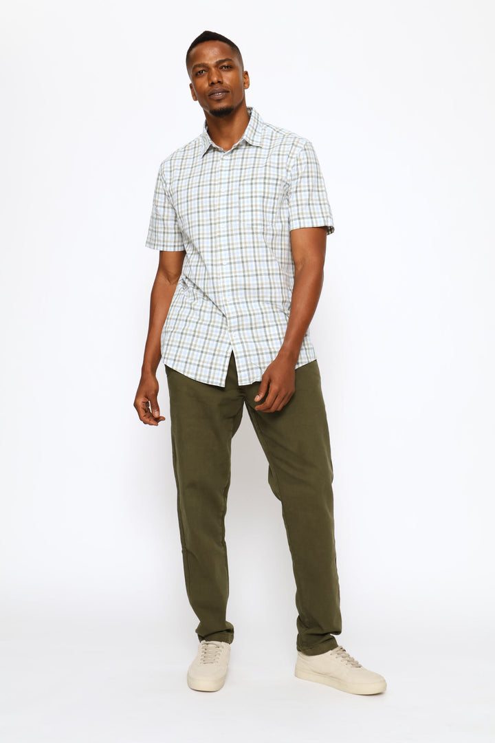 Pleat Detail Elasticated Chino - Fatigue