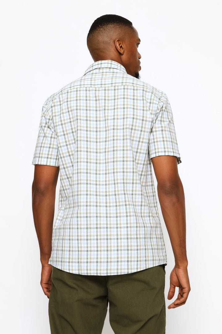 Slub Check Shirt - White/Sage/Fatigue