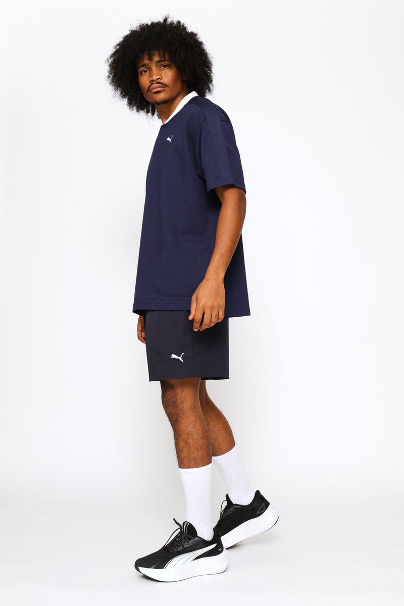 Class Relaxed Material Polo Shirt - Navy