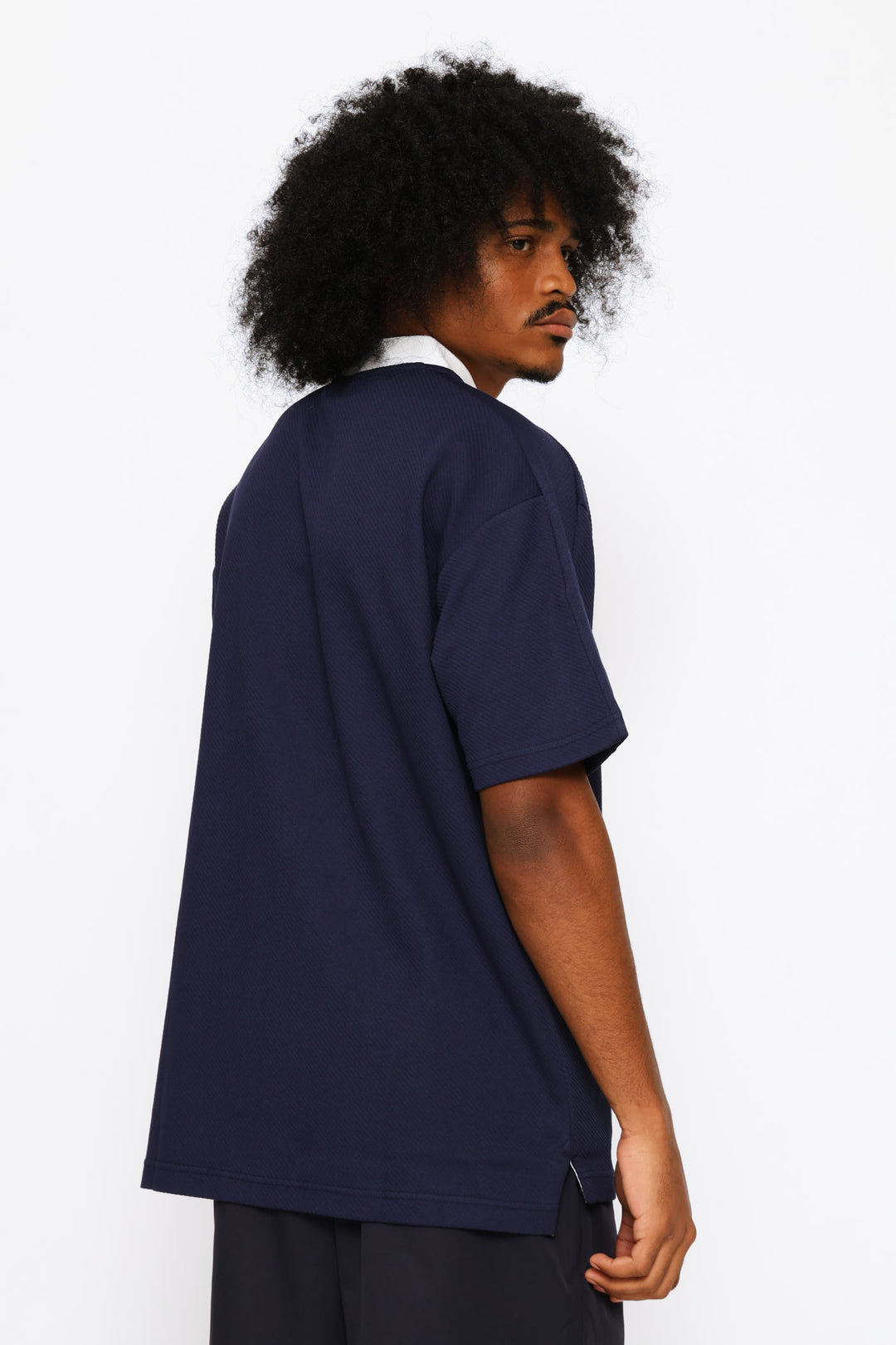 Class Relaxed Material Polo Shirt - Navy