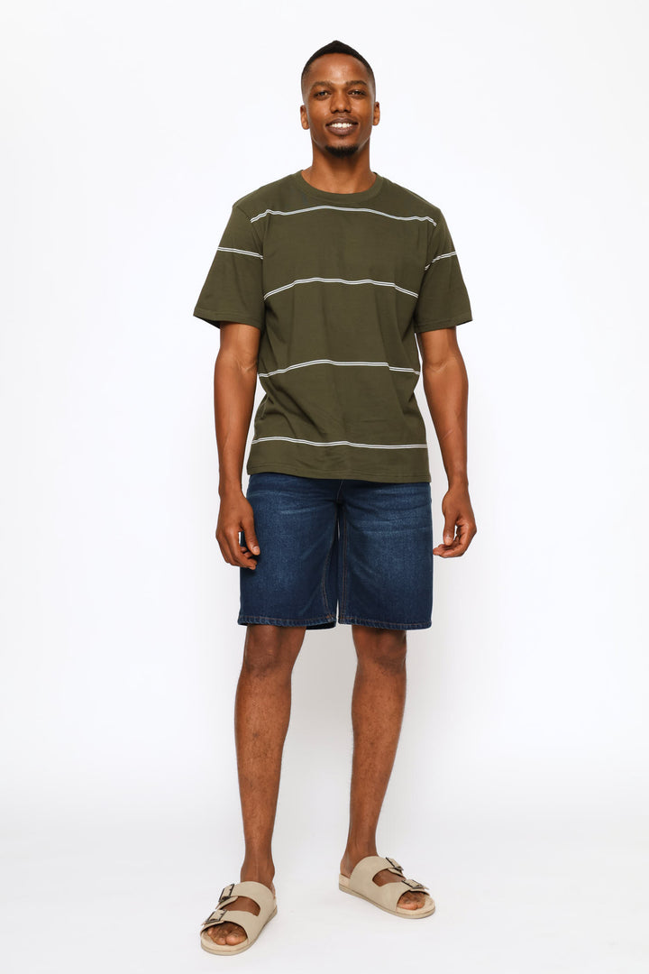 Rigid Denim Shorts - Dark Wash