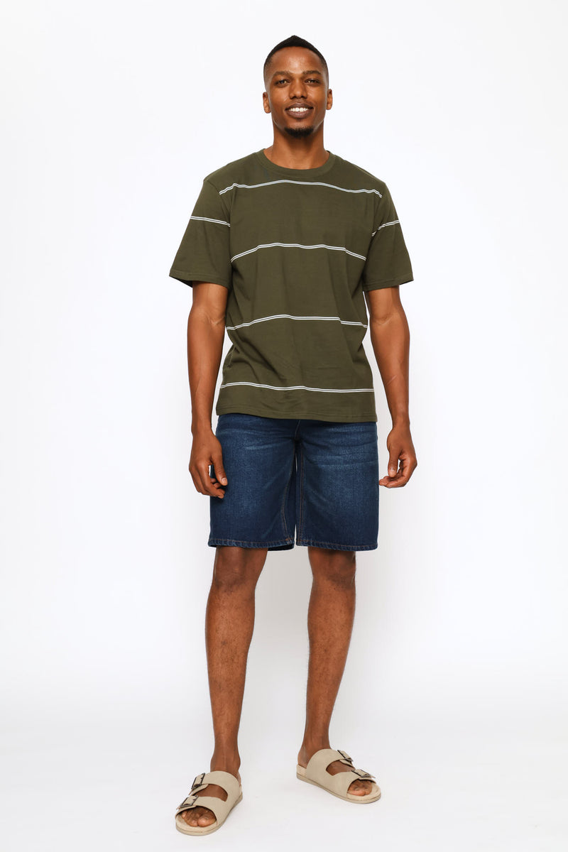Rigid Denim Shorts - Dark Wash