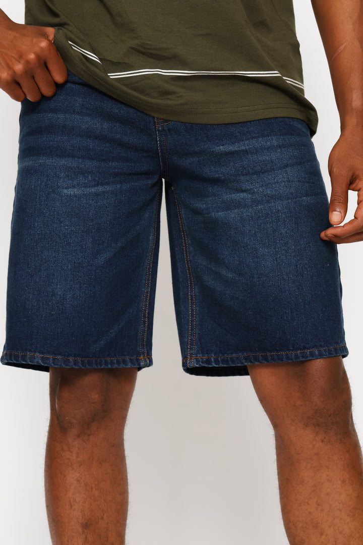 Rigid Denim Shorts - Dark Wash