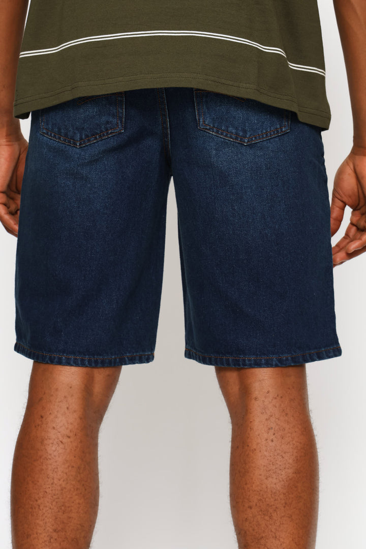 Rigid Denim Shorts - Dark Wash
