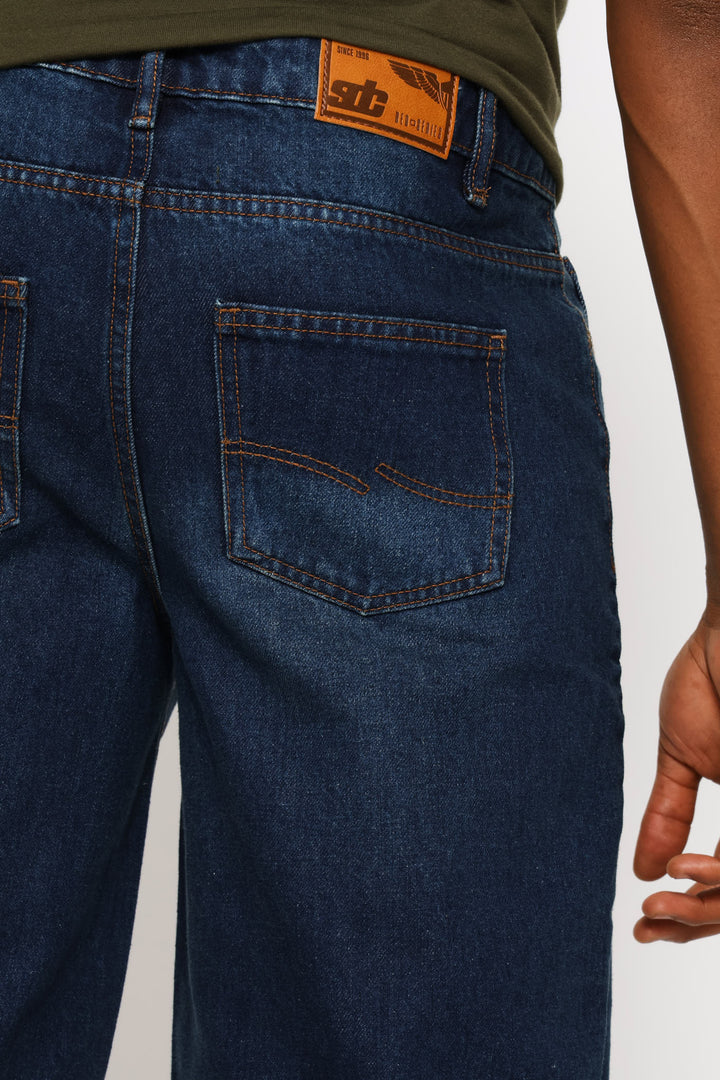 Rigid Denim Shorts - Dark Wash