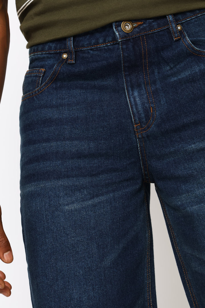 Rigid Denim Shorts - Dark Wash