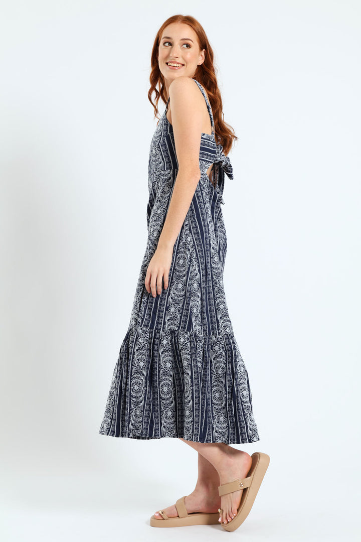 Maxi Tiered Dress - Navy
