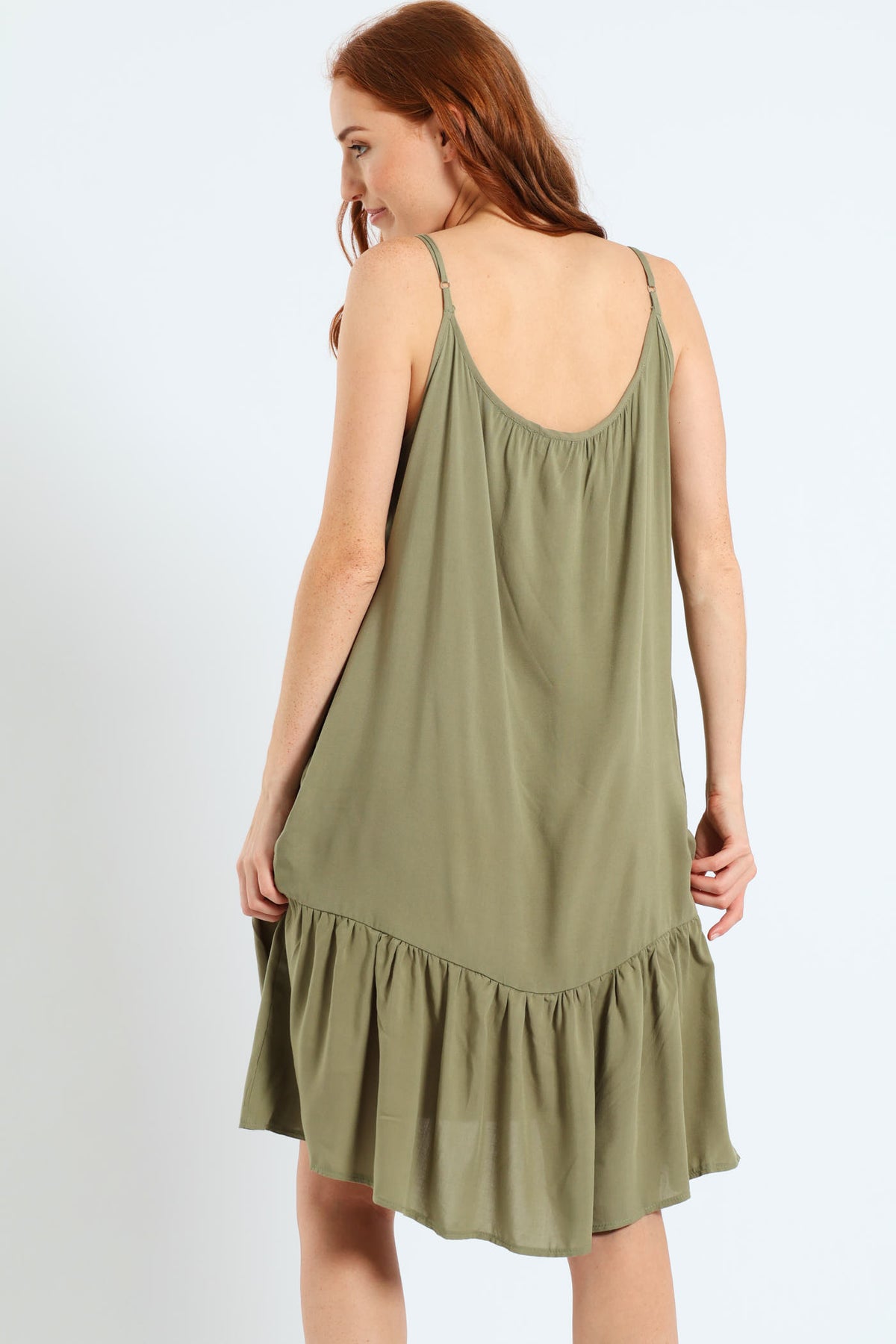 Strappy Peplum Hem Mini Dress Green Edgars