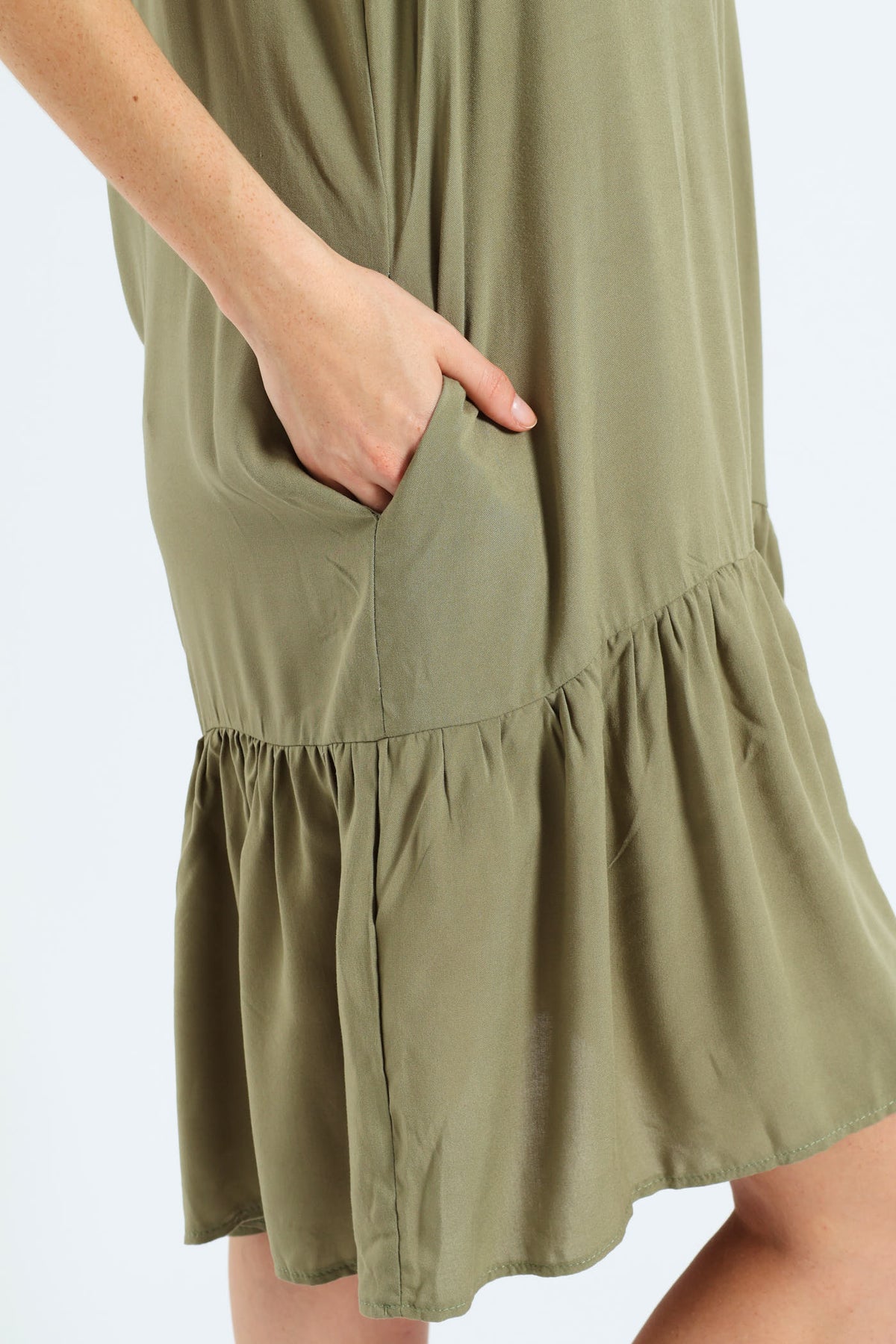 Strappy Peplum Hem Mini Dress Green Edgars