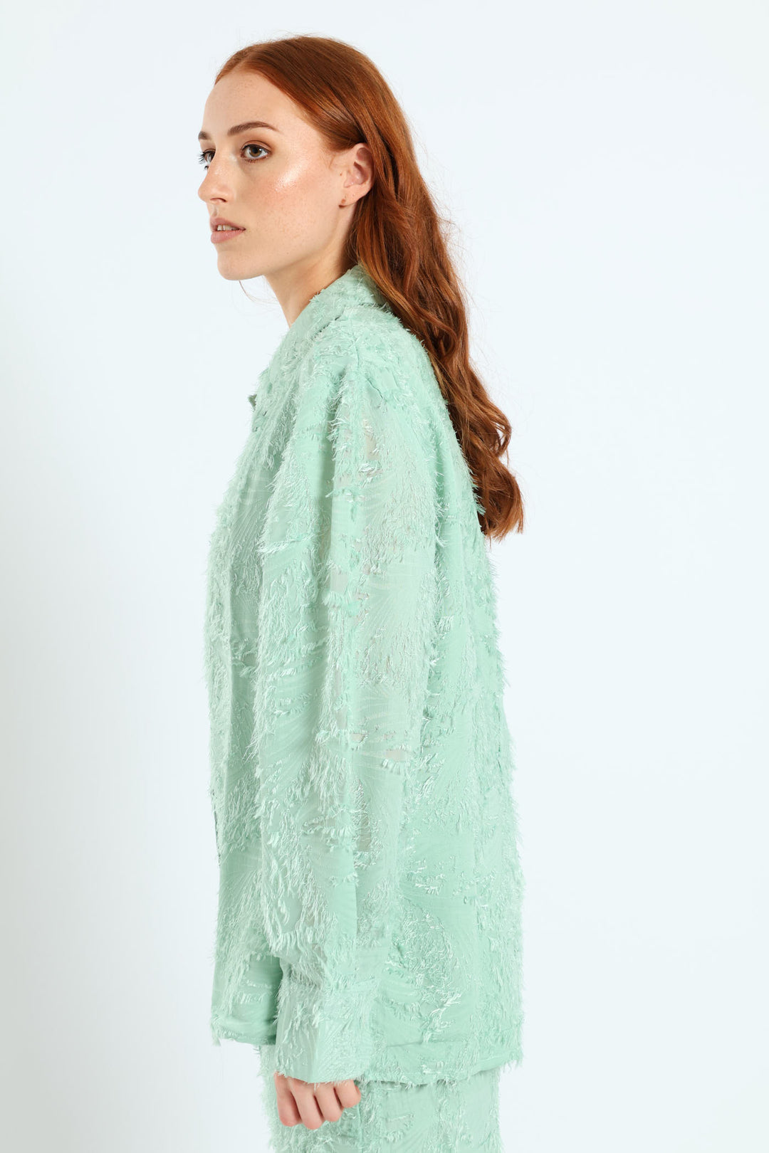 Long Sleeve Burn Out  Shirt - Blue