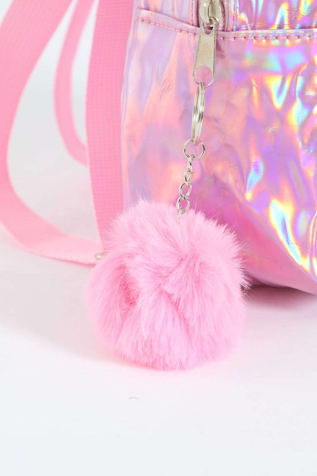 Girls Metallic Quilted Mini Backpack - Pink