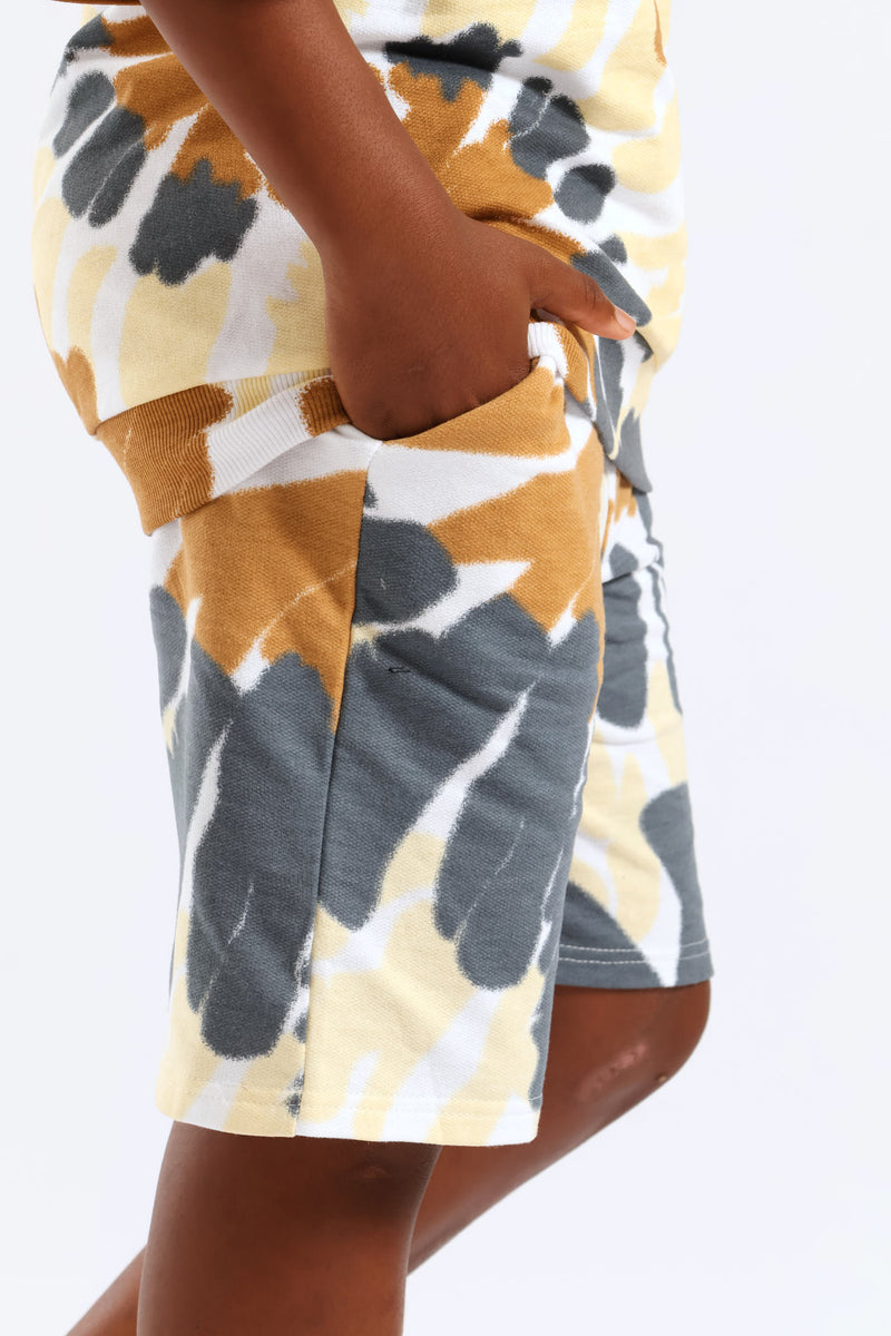 Boys Tie Dye Fleece Short - Multi