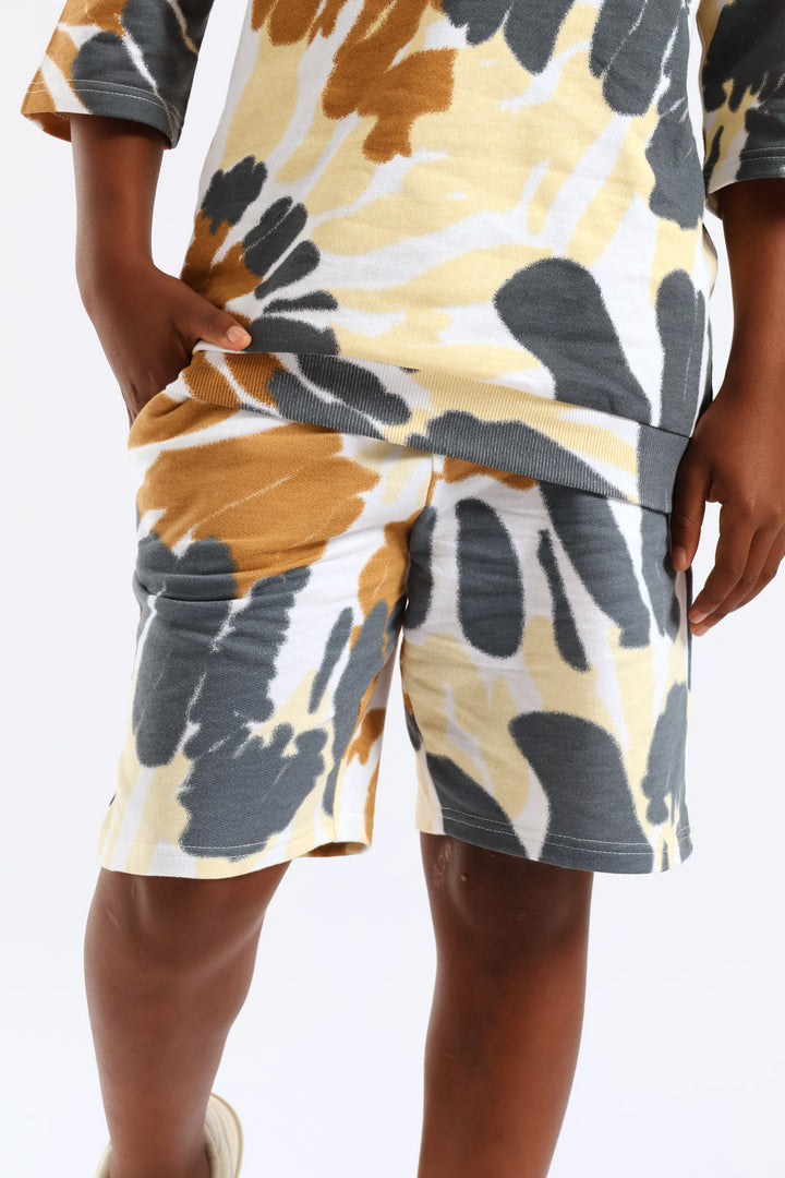 Boys Tie Dye Fleece Short - Multi
