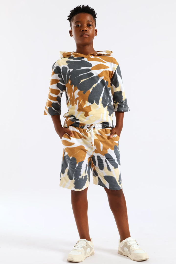 Boys Tie Dye Fleece Short - Multi