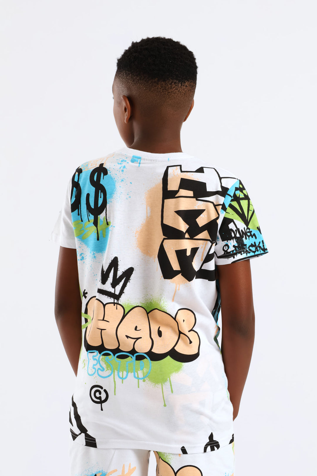 Boys Graffiti Print T-Shirt - White