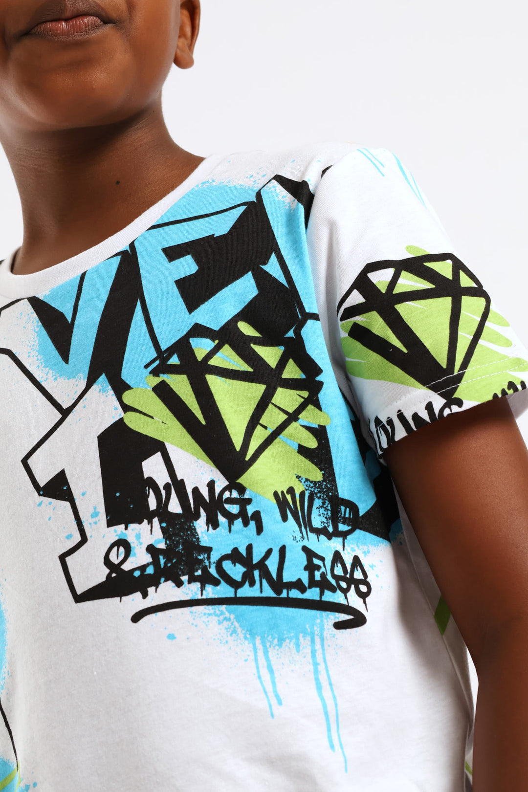 Boys Graffiti Print T-Shirt - White
