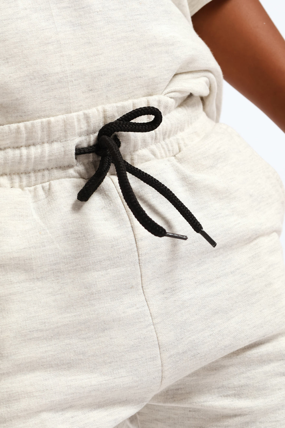 Boys Print Fleece Short - Oatmeal Melange