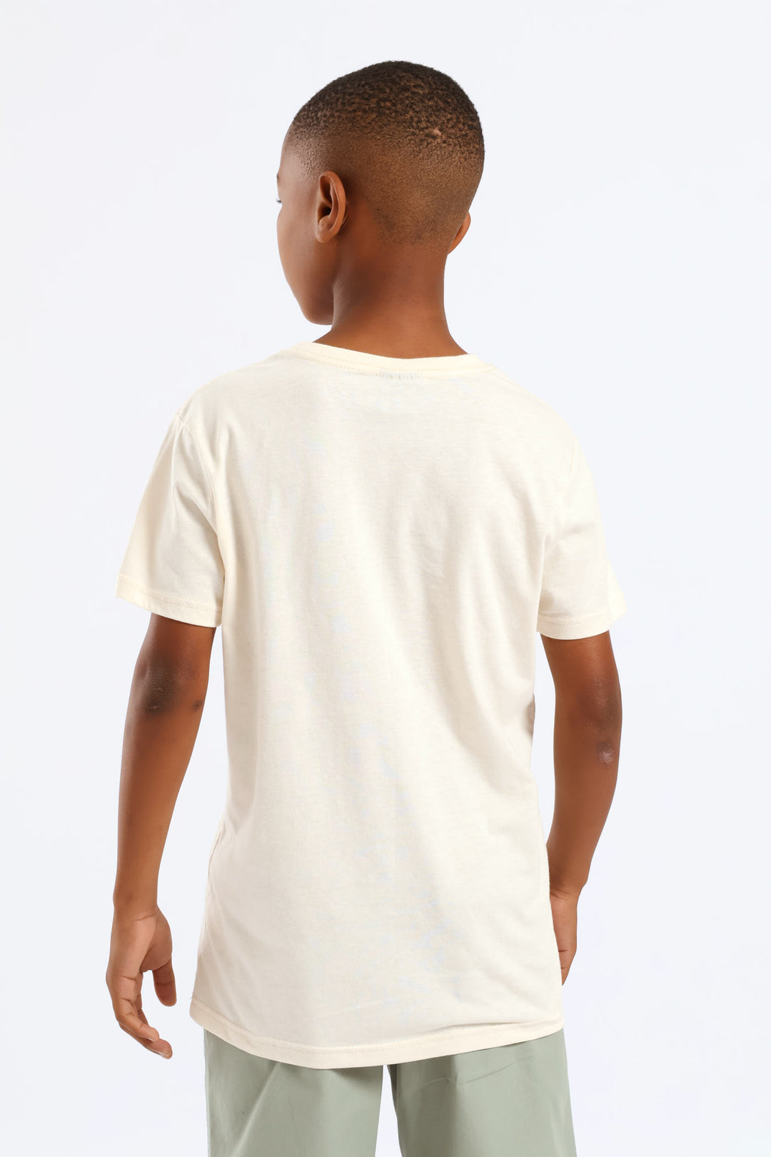 Boys Watercolour Headphone Tee - Cream