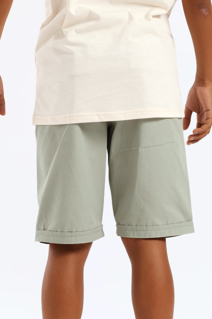 Boys Twill Pull On Short - Sage
