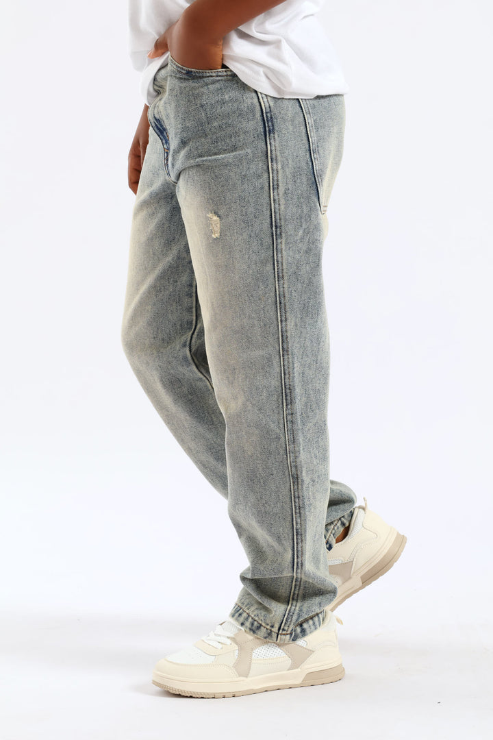 Boys Baggy Carpenter Jean - Blue