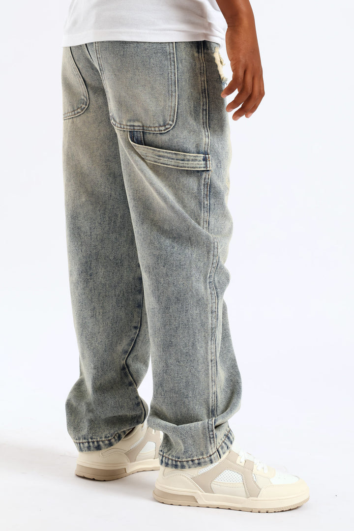 Boys Baggy Carpenter Jean - Blue