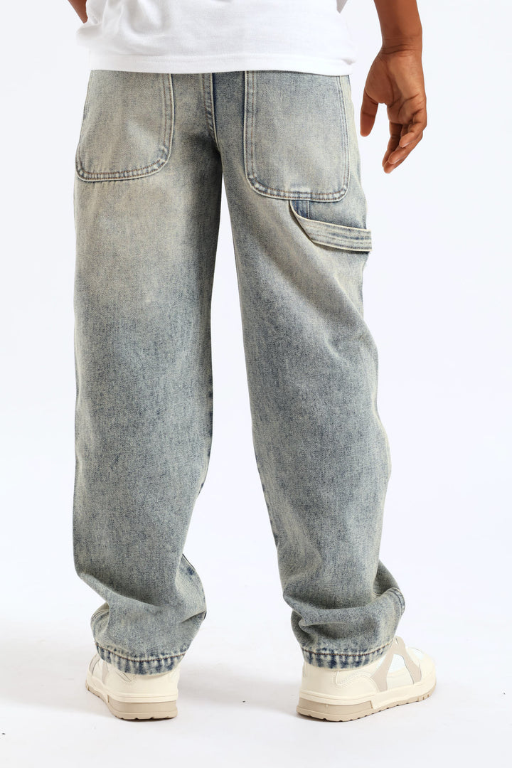 Boys Baggy Carpenter Jean - Blue