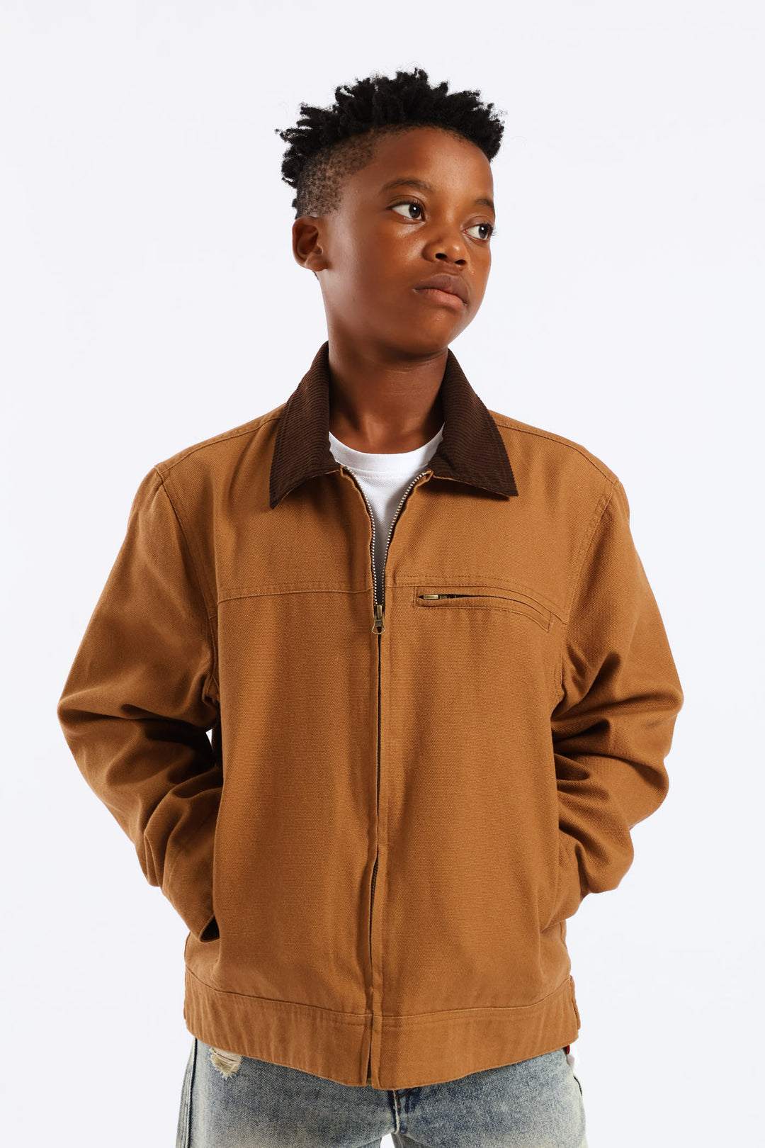 Boys Twill Barn Jacket - Tan