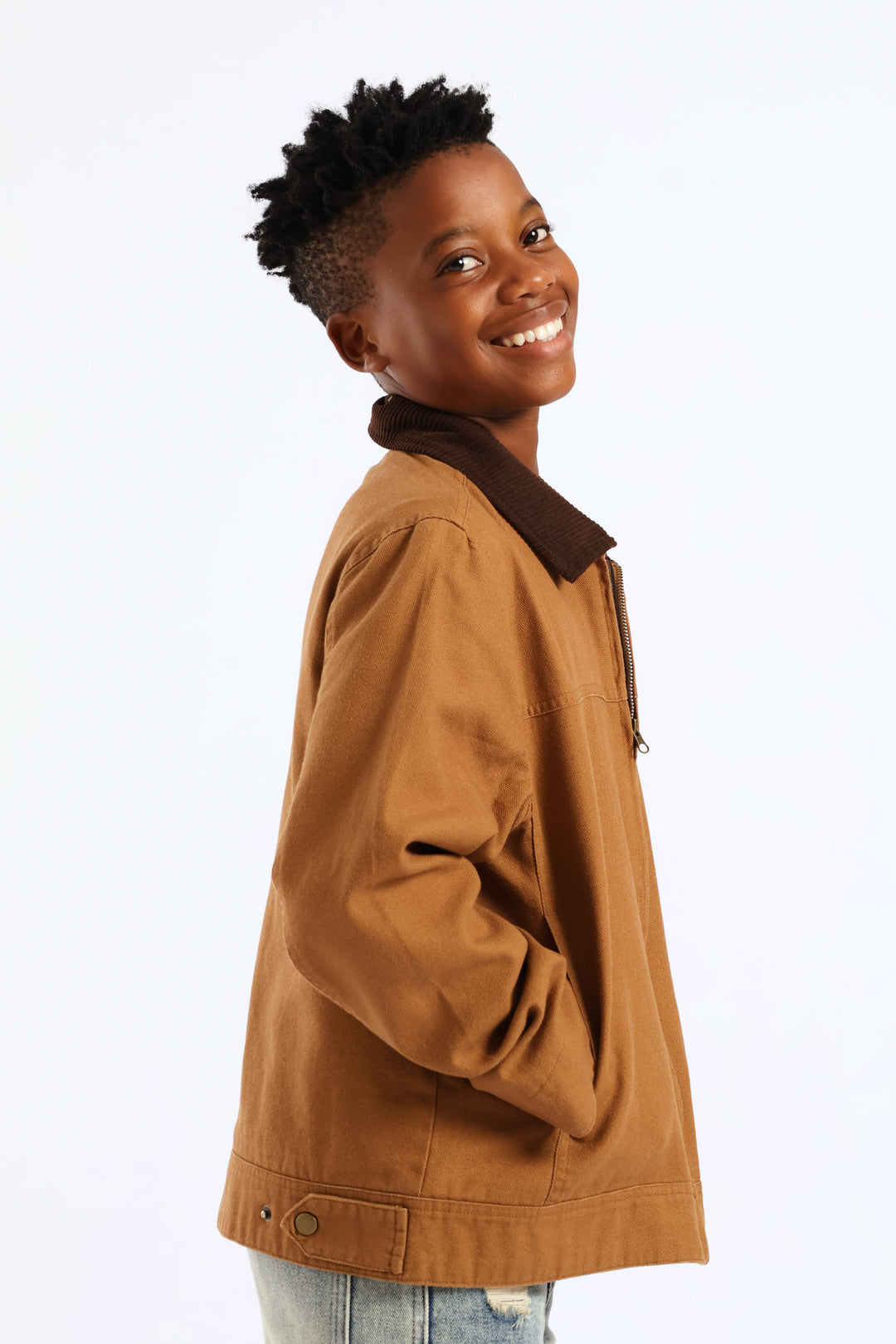 Boys Twill Barn Jacket - Tan